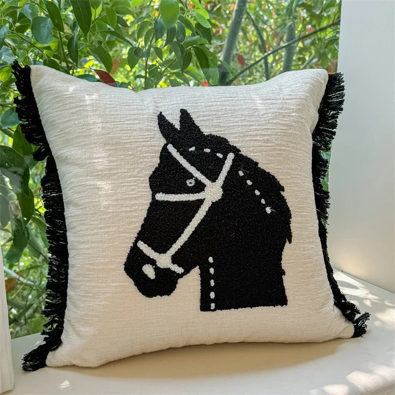 Housse de coussin cheval
