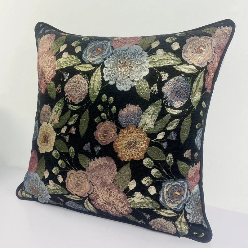 Housse de coussin motif fleurs
