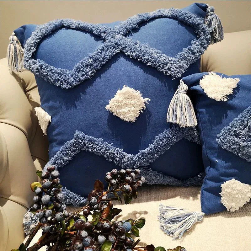 Coussin canapé bleu - carré