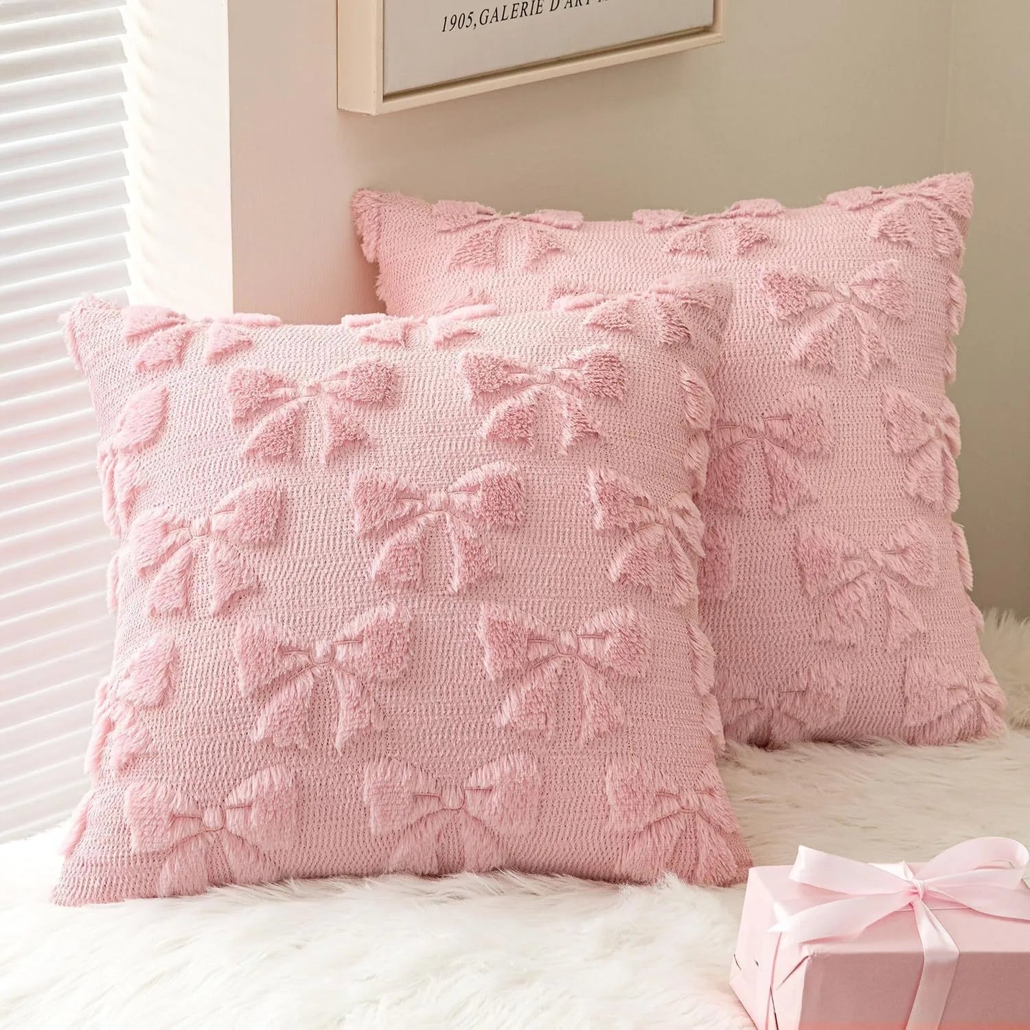 Coussin canapé rose pale