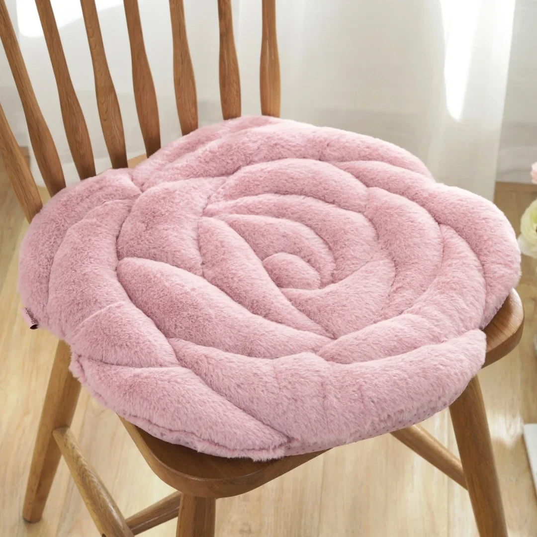 Coussin chaise fleuri - rose