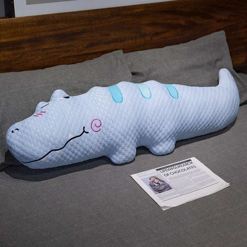 Coussin crocodile - bleu