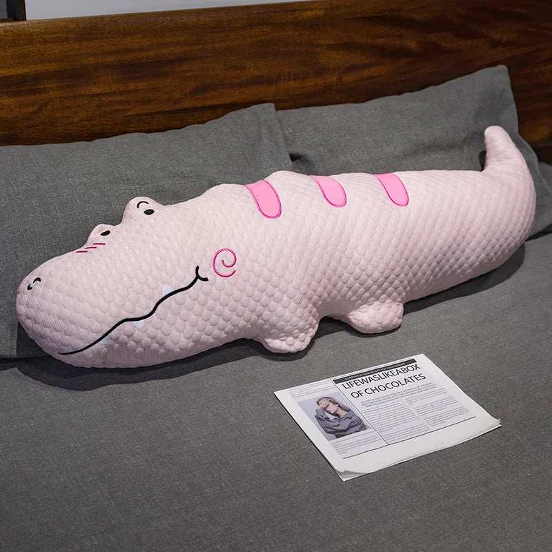 Coussin crocodile - rose