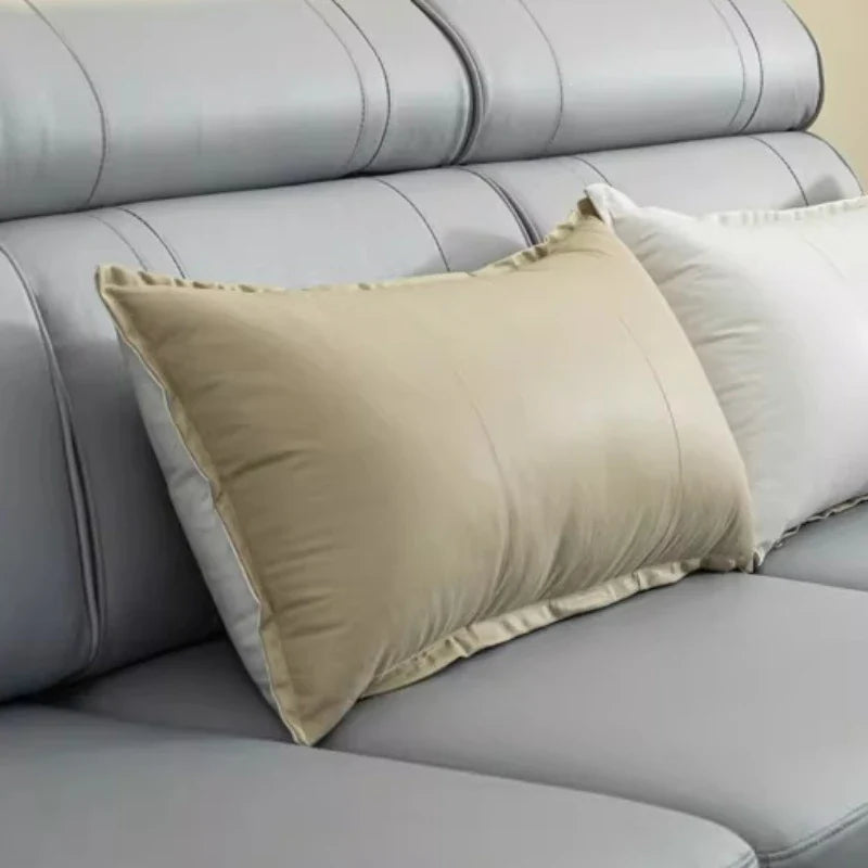 Coussin cuir canapé - beige / 40x60cm
