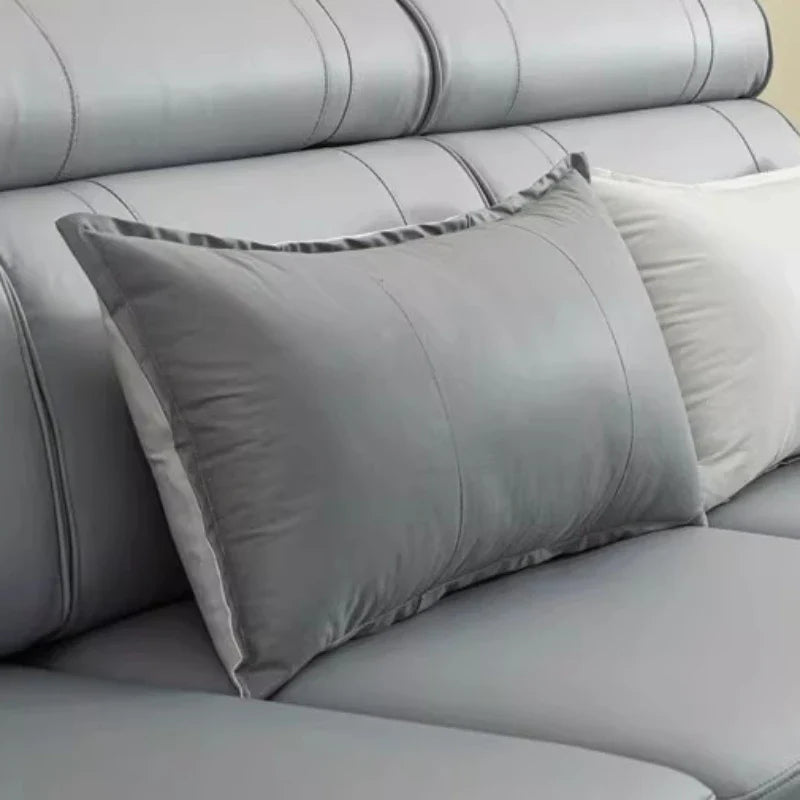 Coussin cuir canapé - gris / 40x60cm