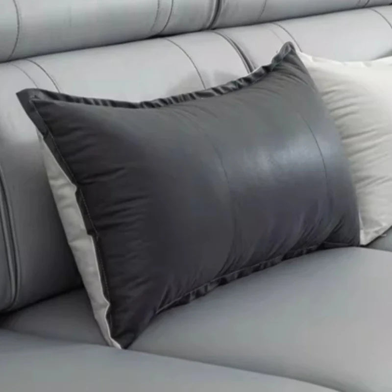Coussin cuir canapé - noir / 40x60cm