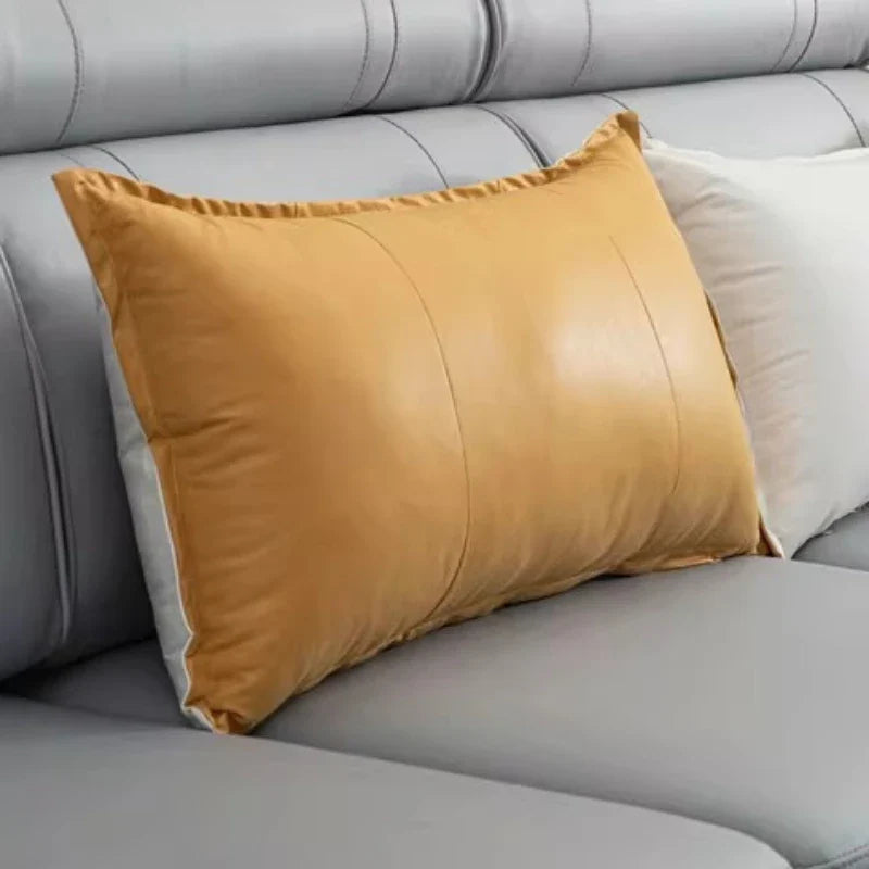 Coussin cuir canapé - orange / 40x60cm