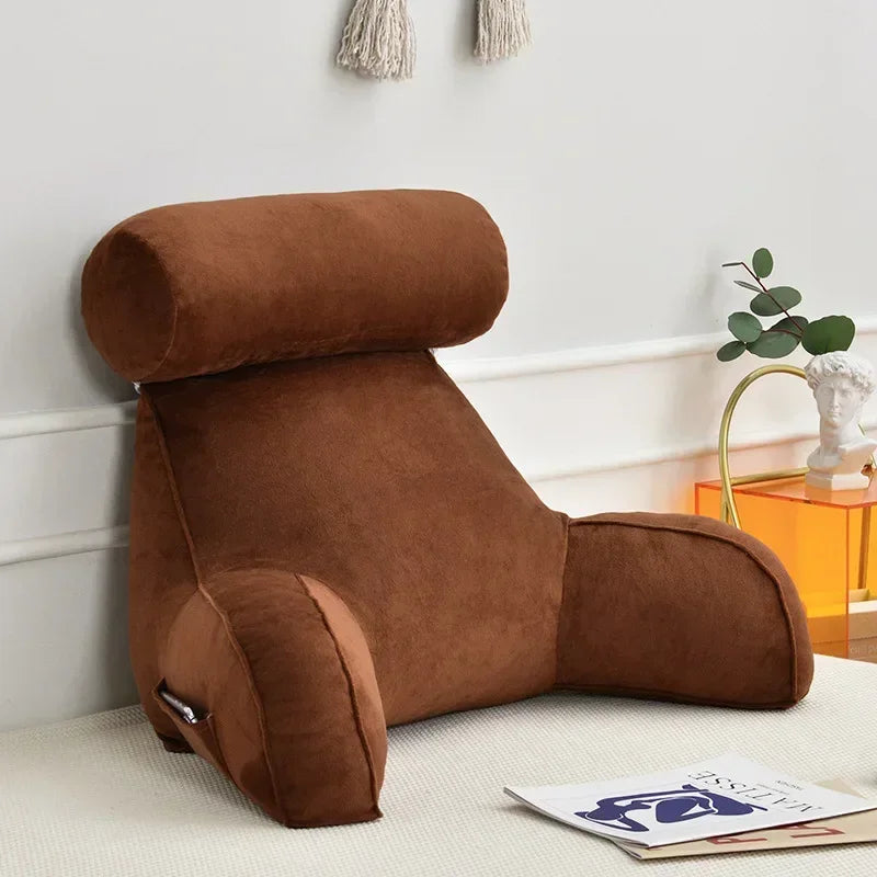 Coussin de lecture de lit - brun