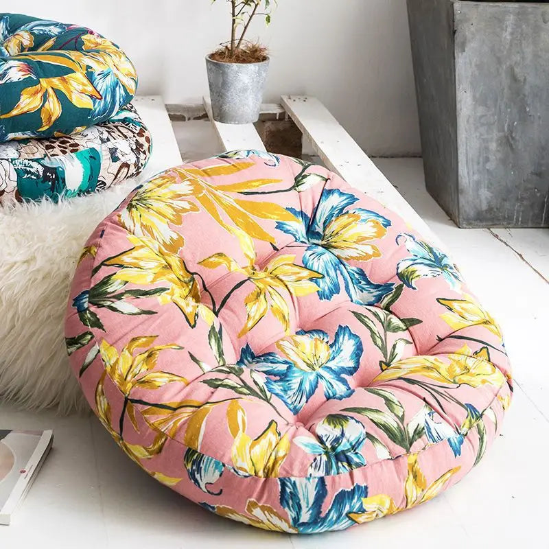 Coussin de sol rond - rose
