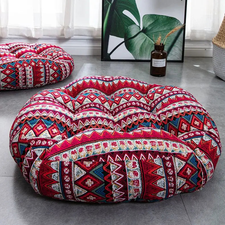 Coussin de sol rond - rouge