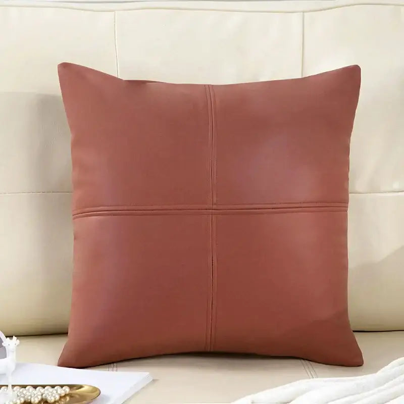 Coussin en cuir - bordeaux