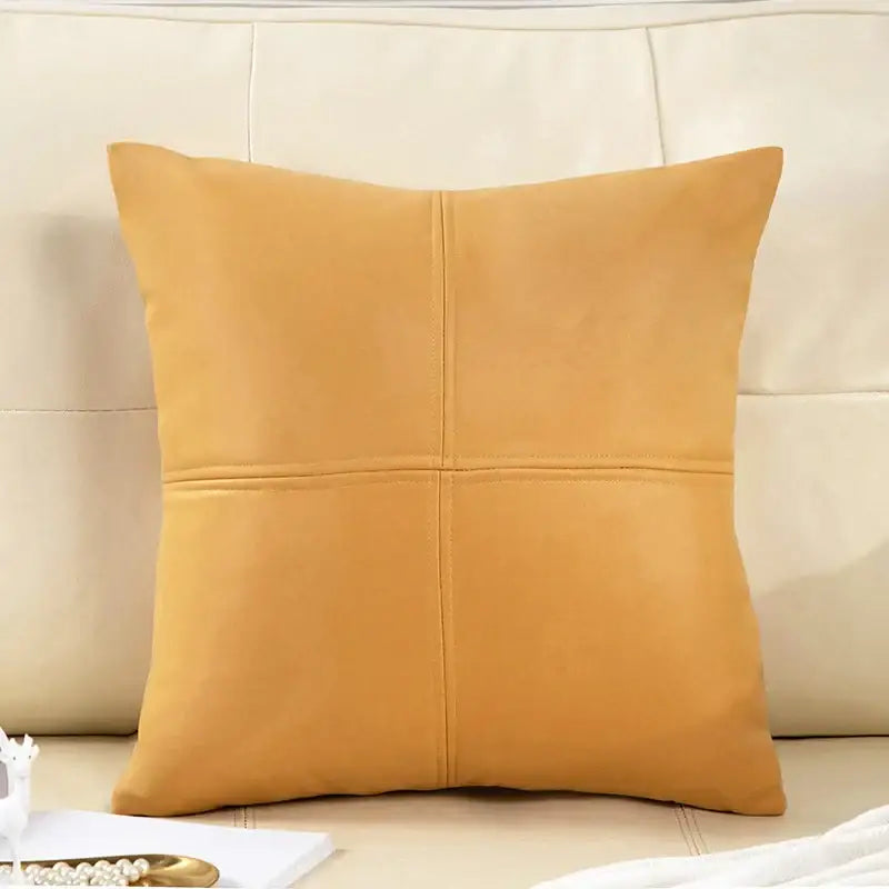 Coussin en cuir - orange