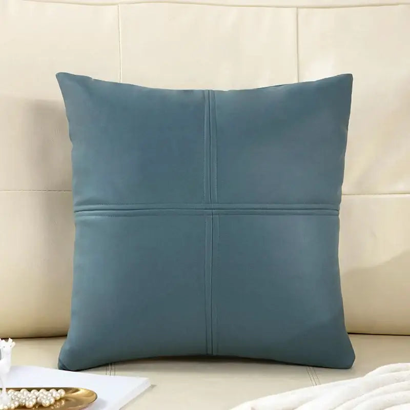 Coussin en cuir - vert foncé