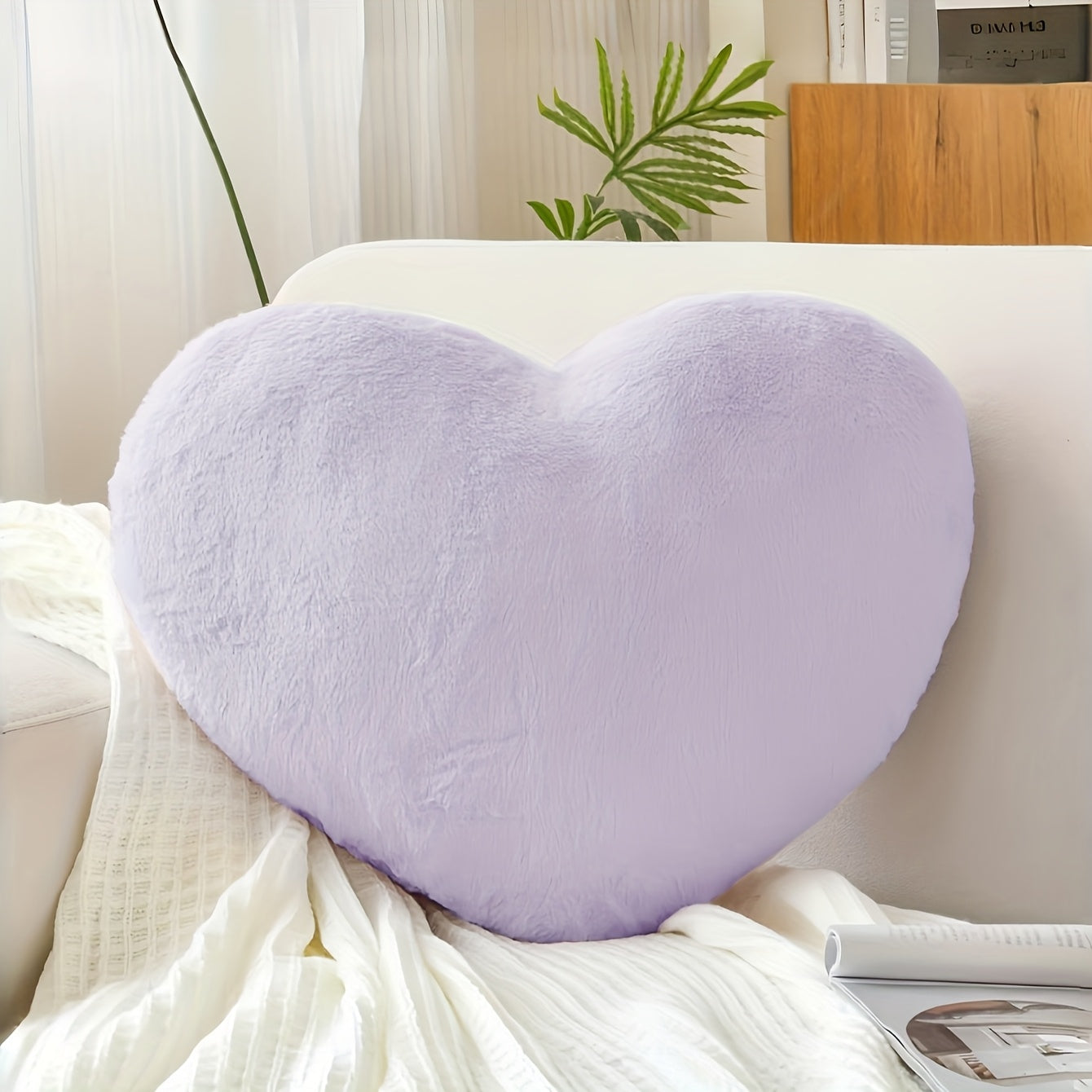Coussin en forme de cœur - violet / 33cm