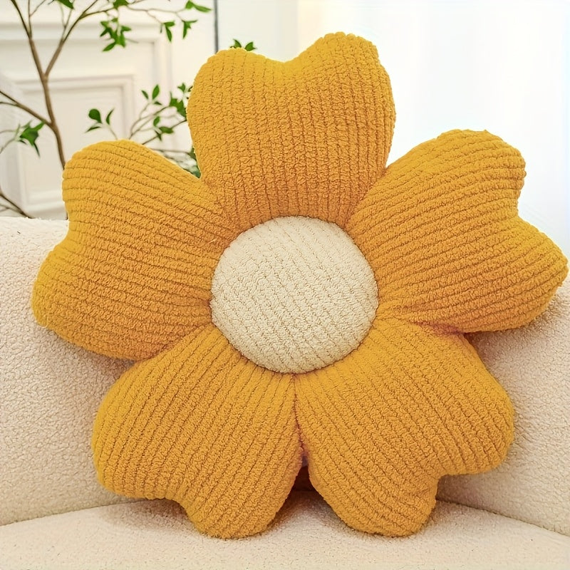 Coussin fleur - jaune