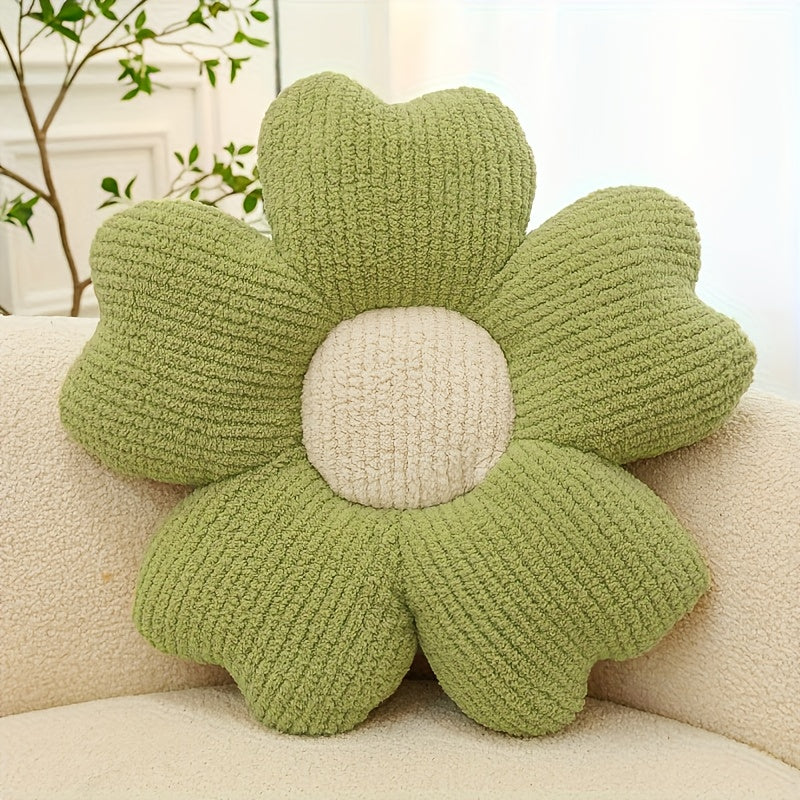 Coussin fleur - vert