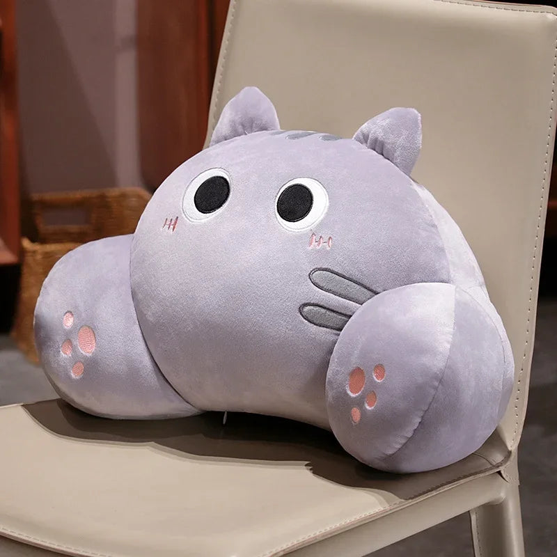 Coussin forme de chat - gris