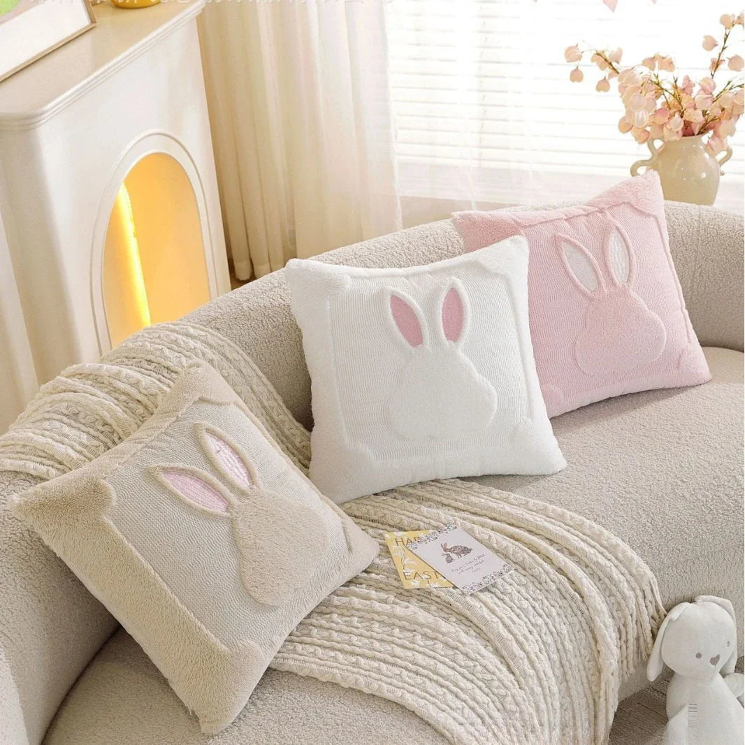 Coussin motif lapin