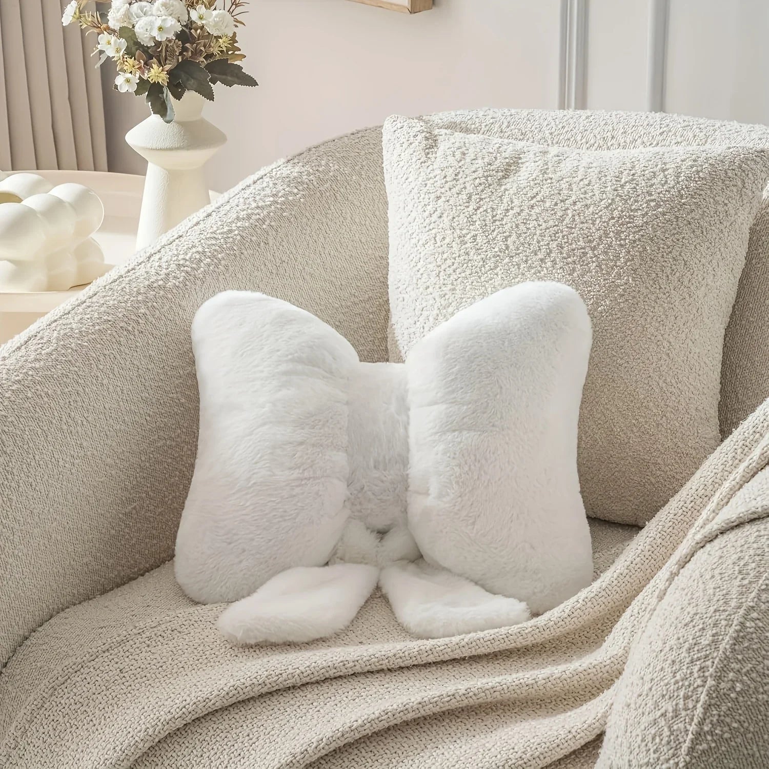 Coussin noeud papillon - blanc