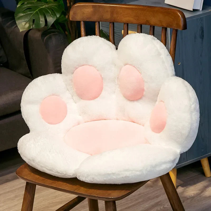 Coussin patte de chat - blanc