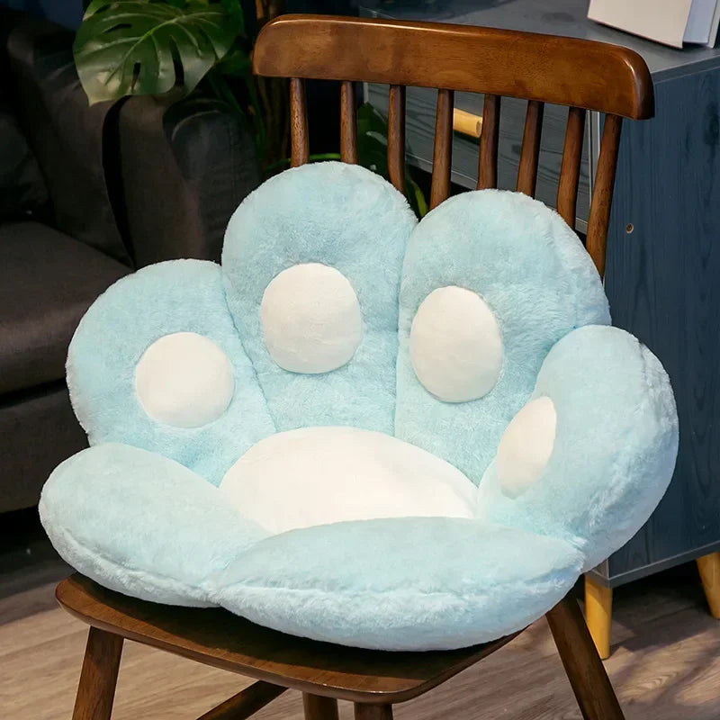 Coussin patte de chat - bleu