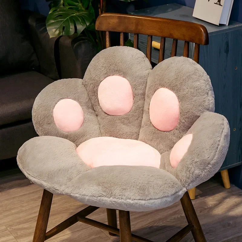Coussin patte de chat - gris