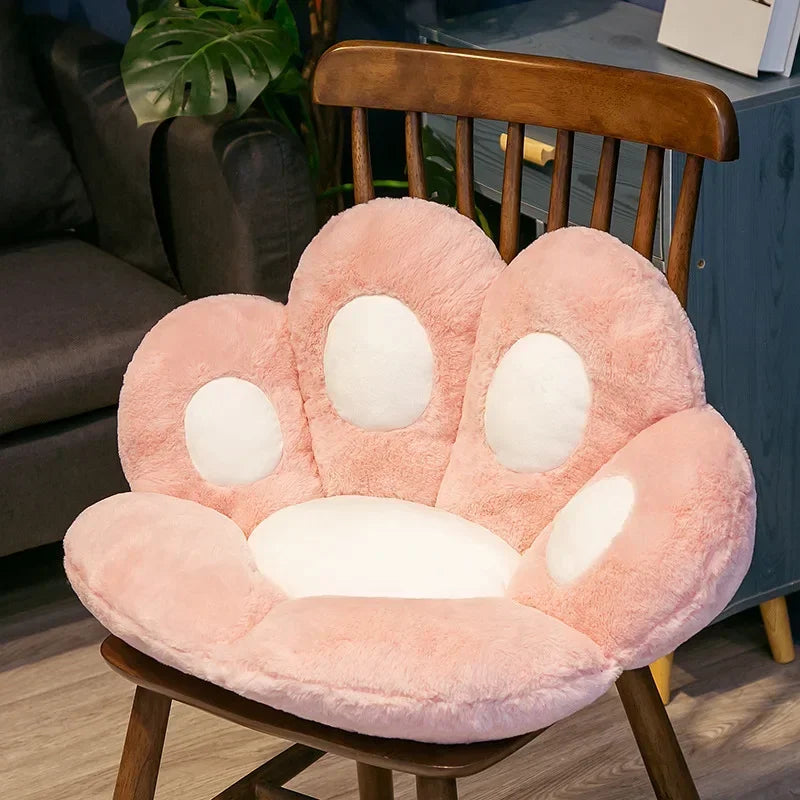 Coussin patte de chat - rose