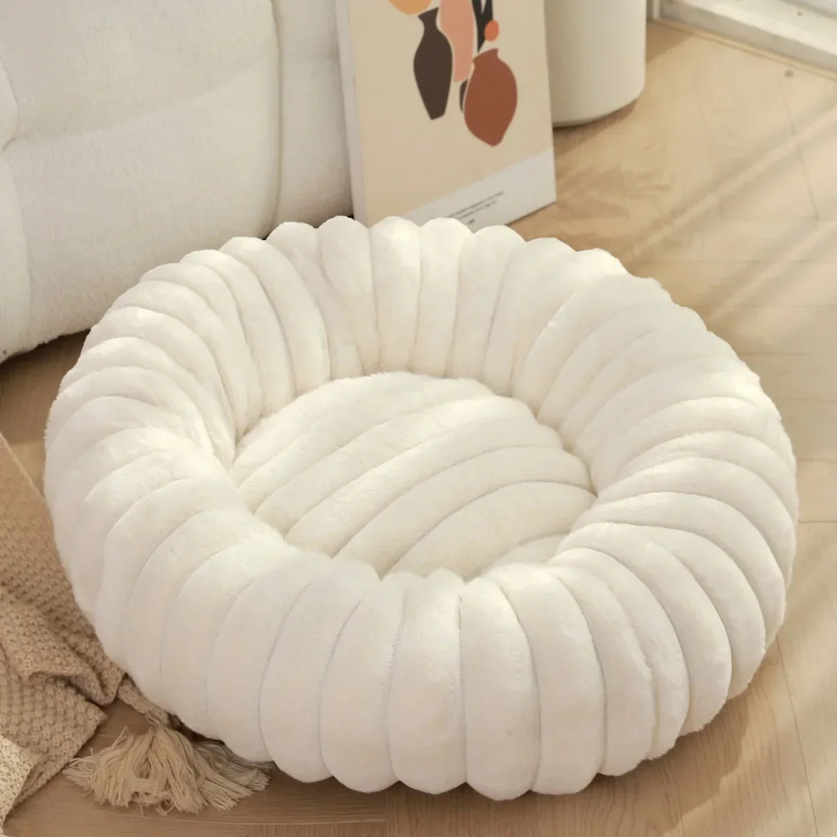Coussin petit chien - blanc / 40cm