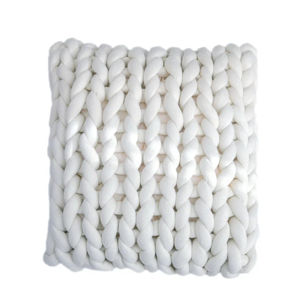 Coussin tressé - blanc