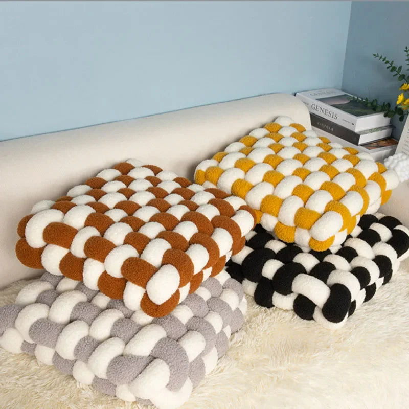Coussin tressé carré