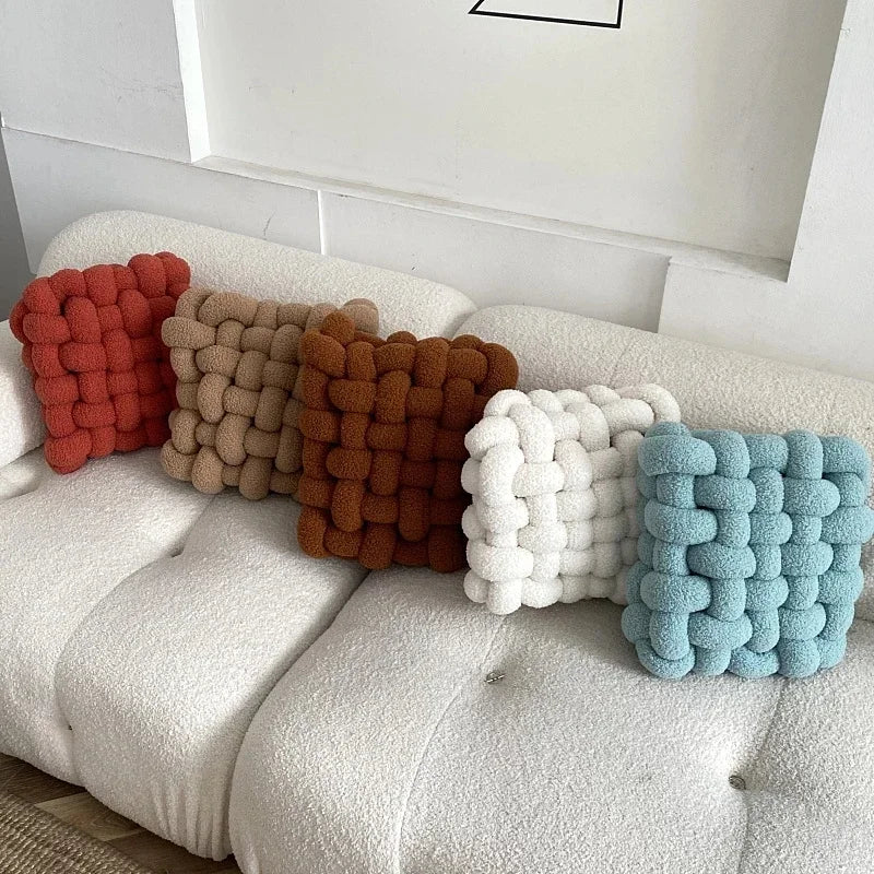 Coussin tressé carré