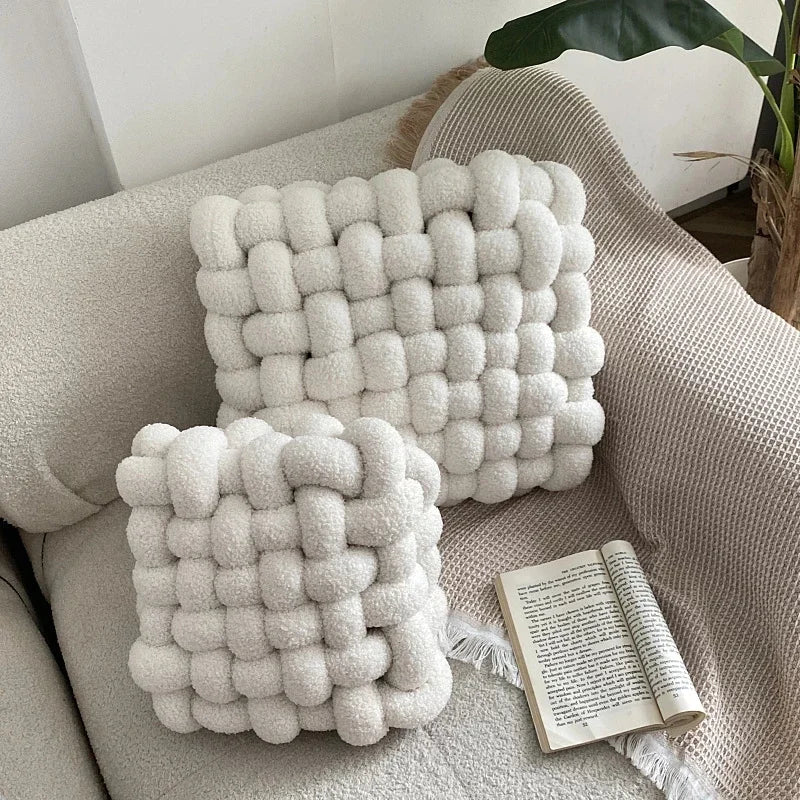 Coussin tressé carré