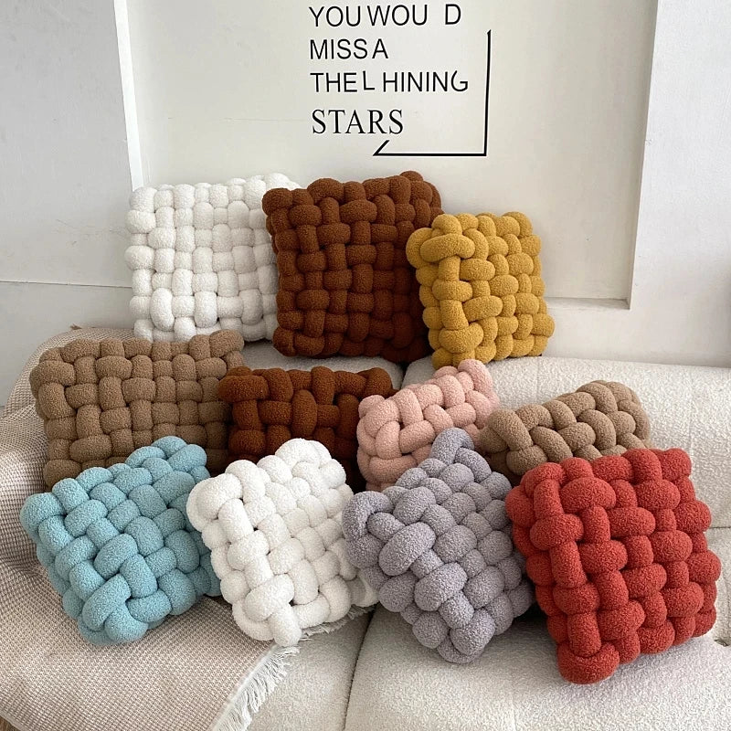 Coussin tressé carré