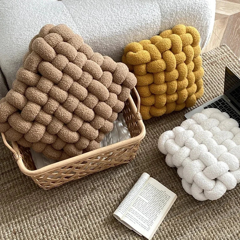 Coussin tressé carré