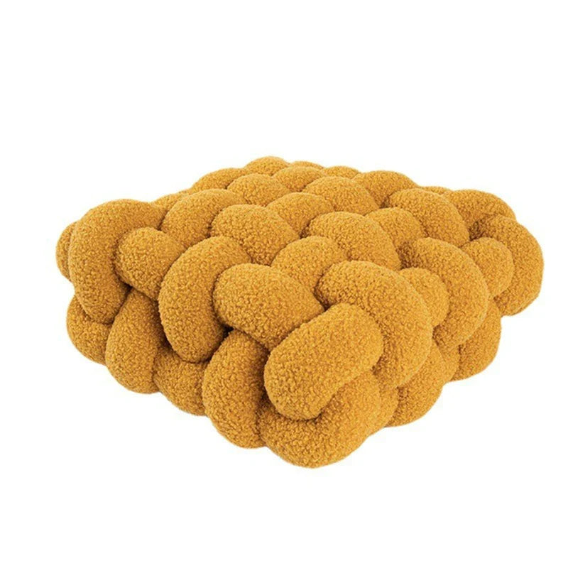 Coussin tressé carré - orange / 40x40x12cm