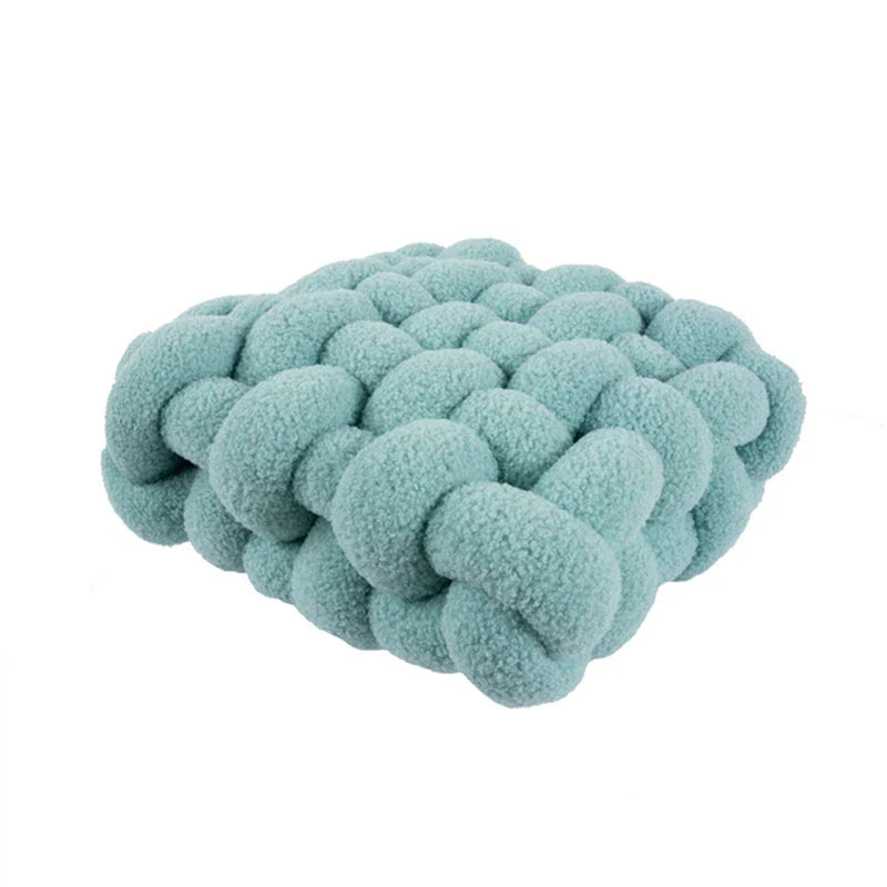 Coussin tressé carré - vert / 40x40x12cm
