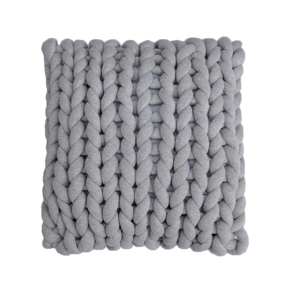 Coussin tressé - gris