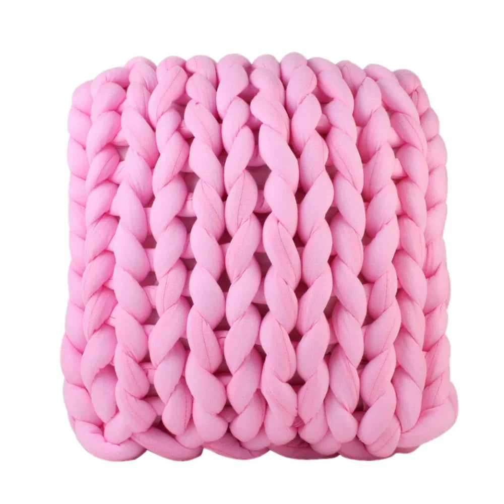 Coussin tressé - rose