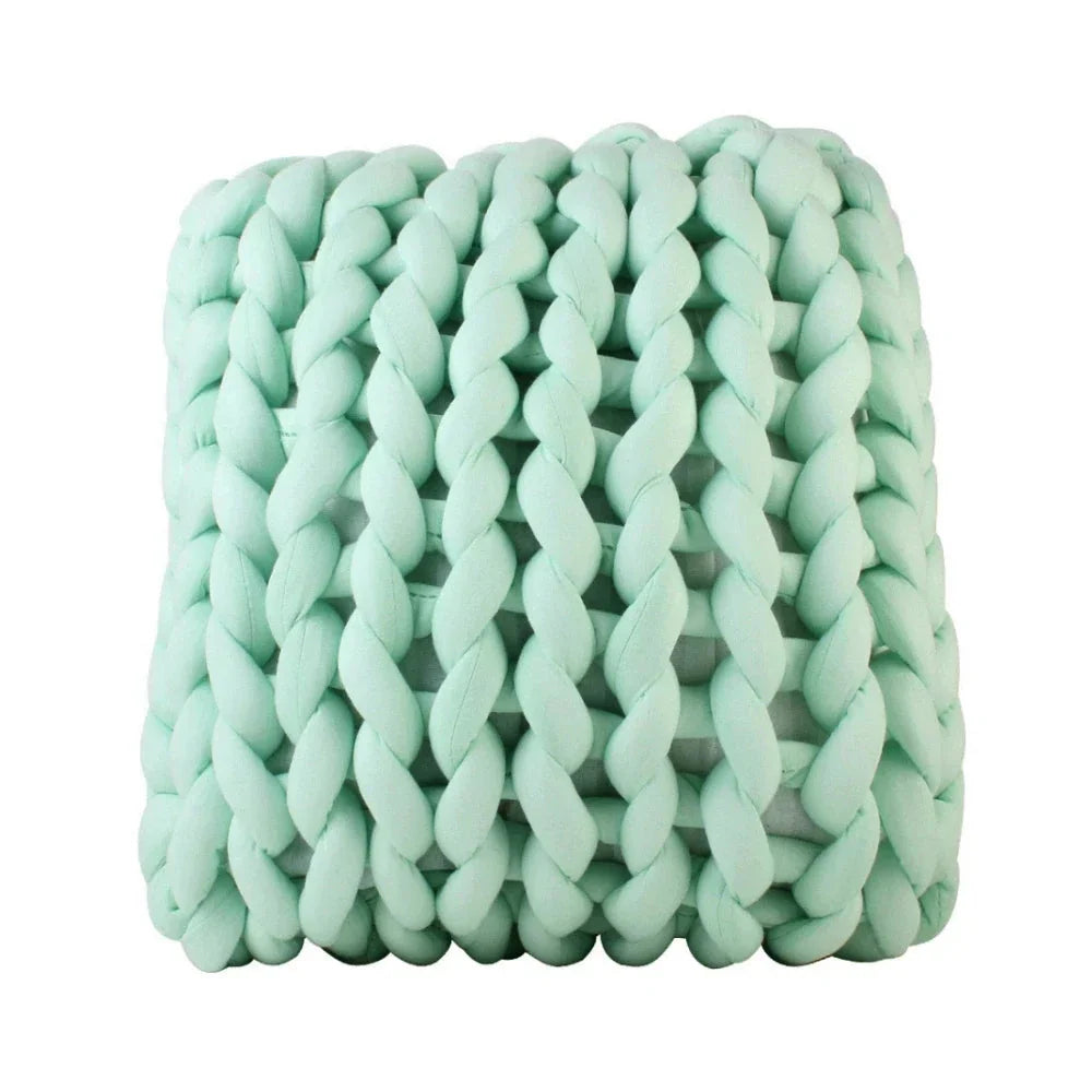 Coussin tressé - vert
