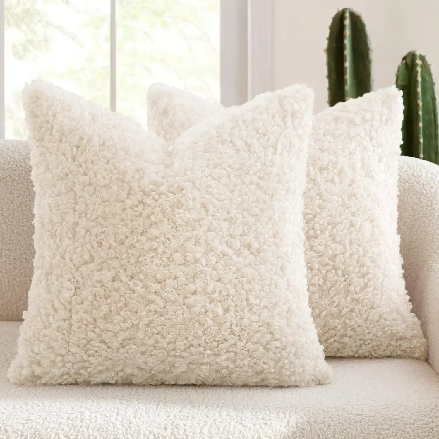 Housse coussin polaire - blanc