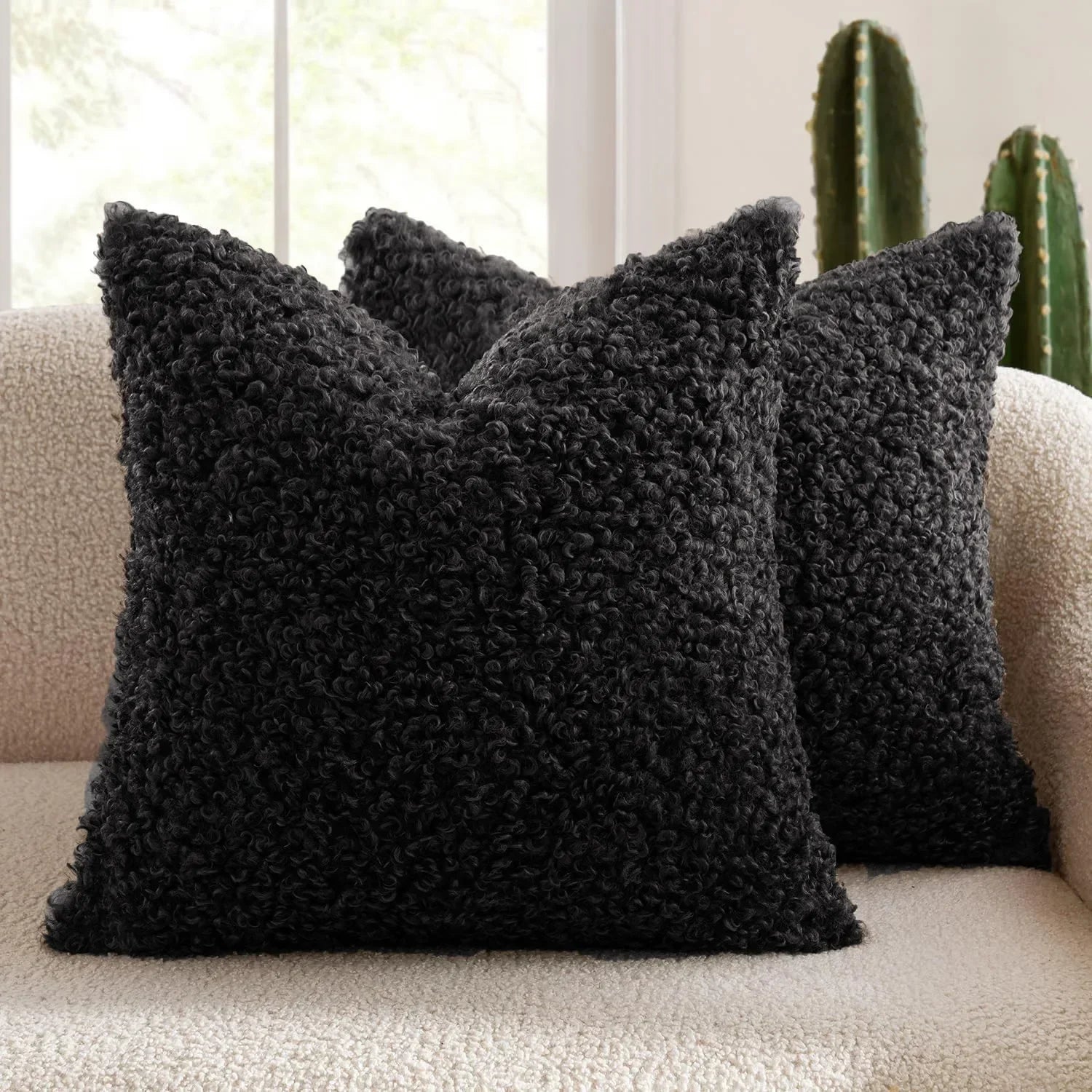 Housse coussin polaire - noir