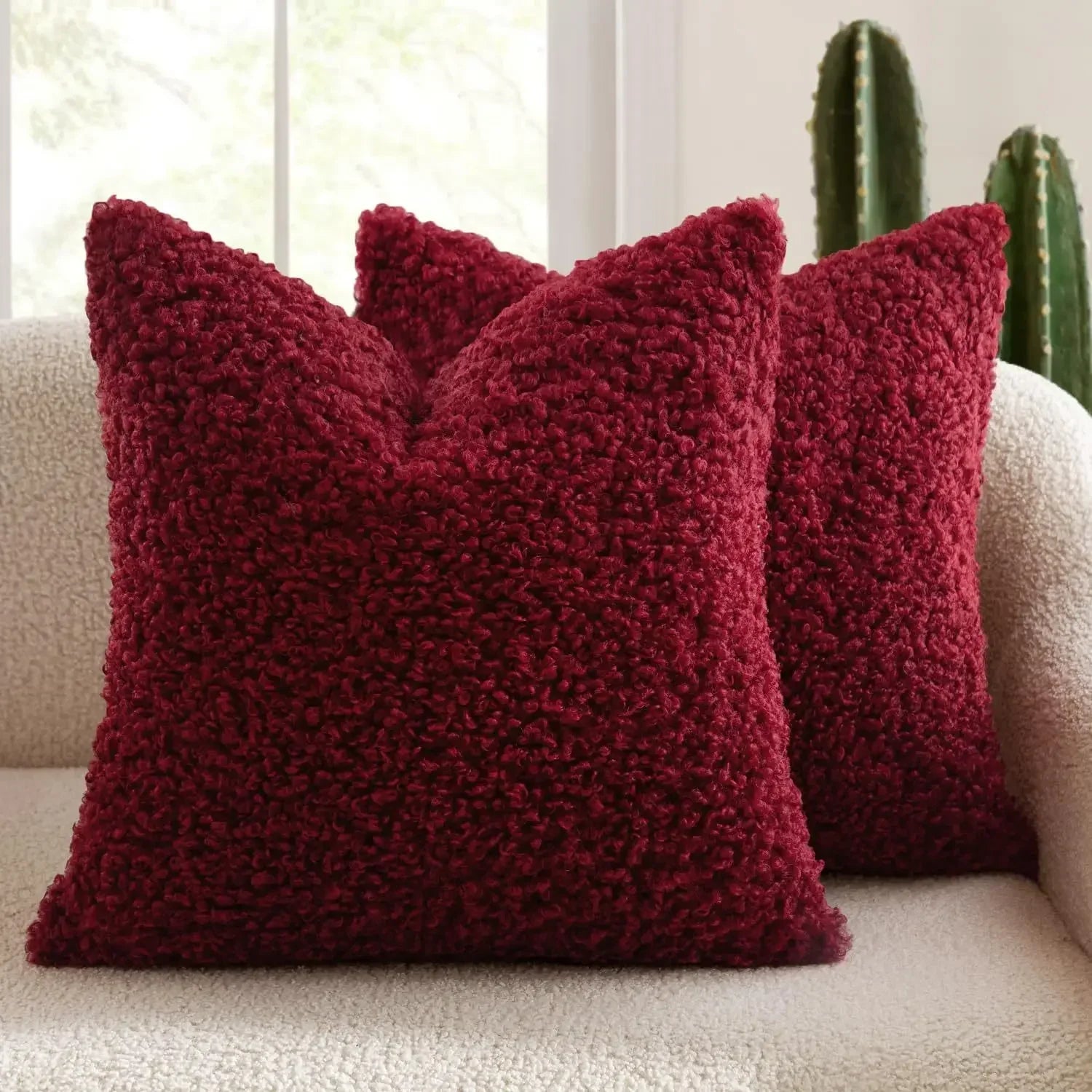 Housse coussin polaire - rouge