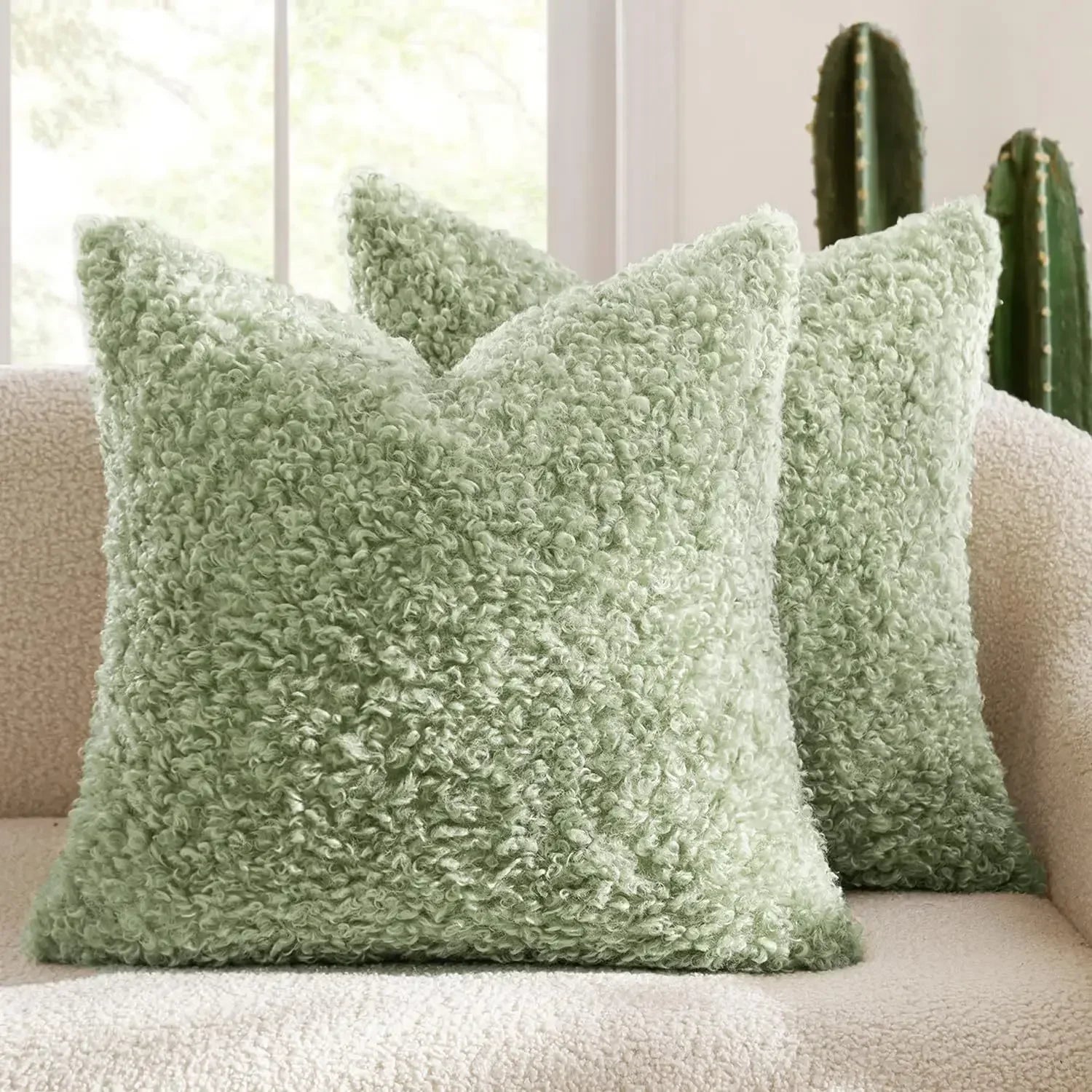 Housse coussin polaire - vert