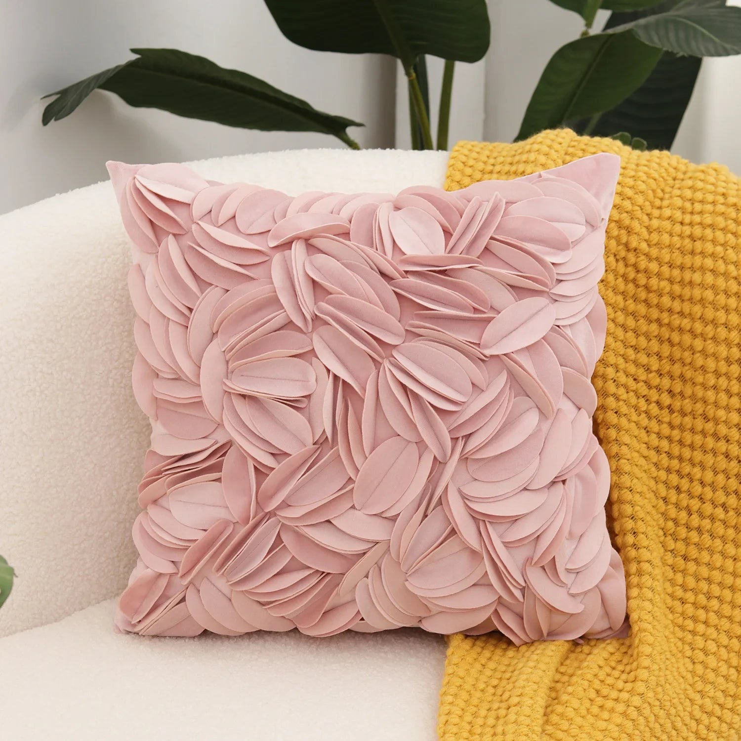 Housse de coussin 45x45 rose