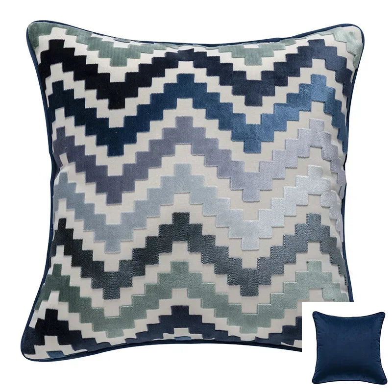 Housse de coussin 60x60 velours - bleu