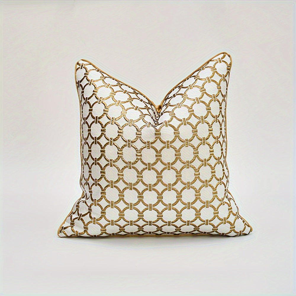 Housse de coussin blanc et or - 45x45cm