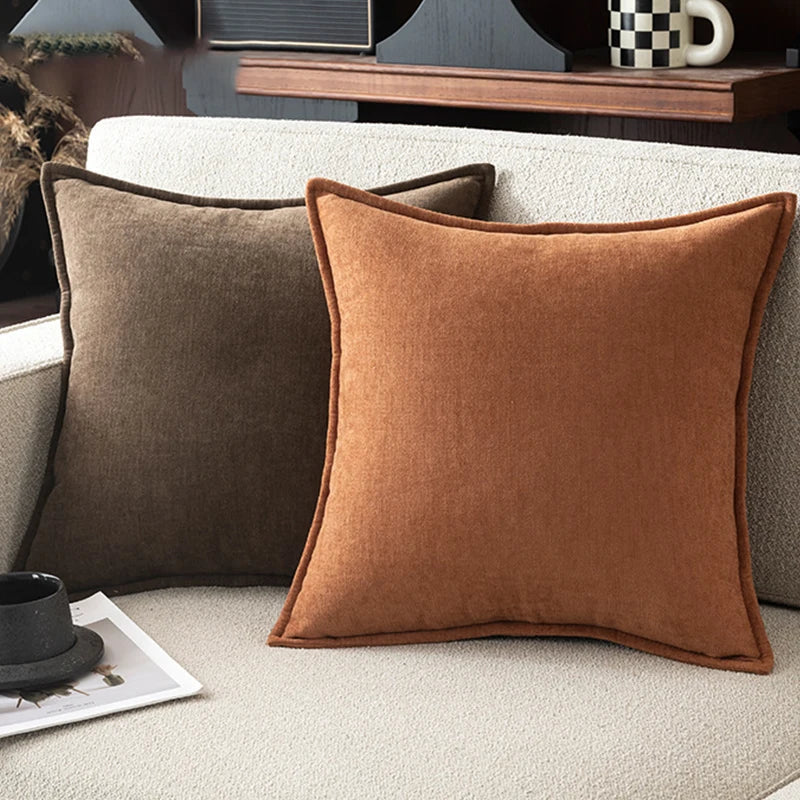 Housse de coussin brun