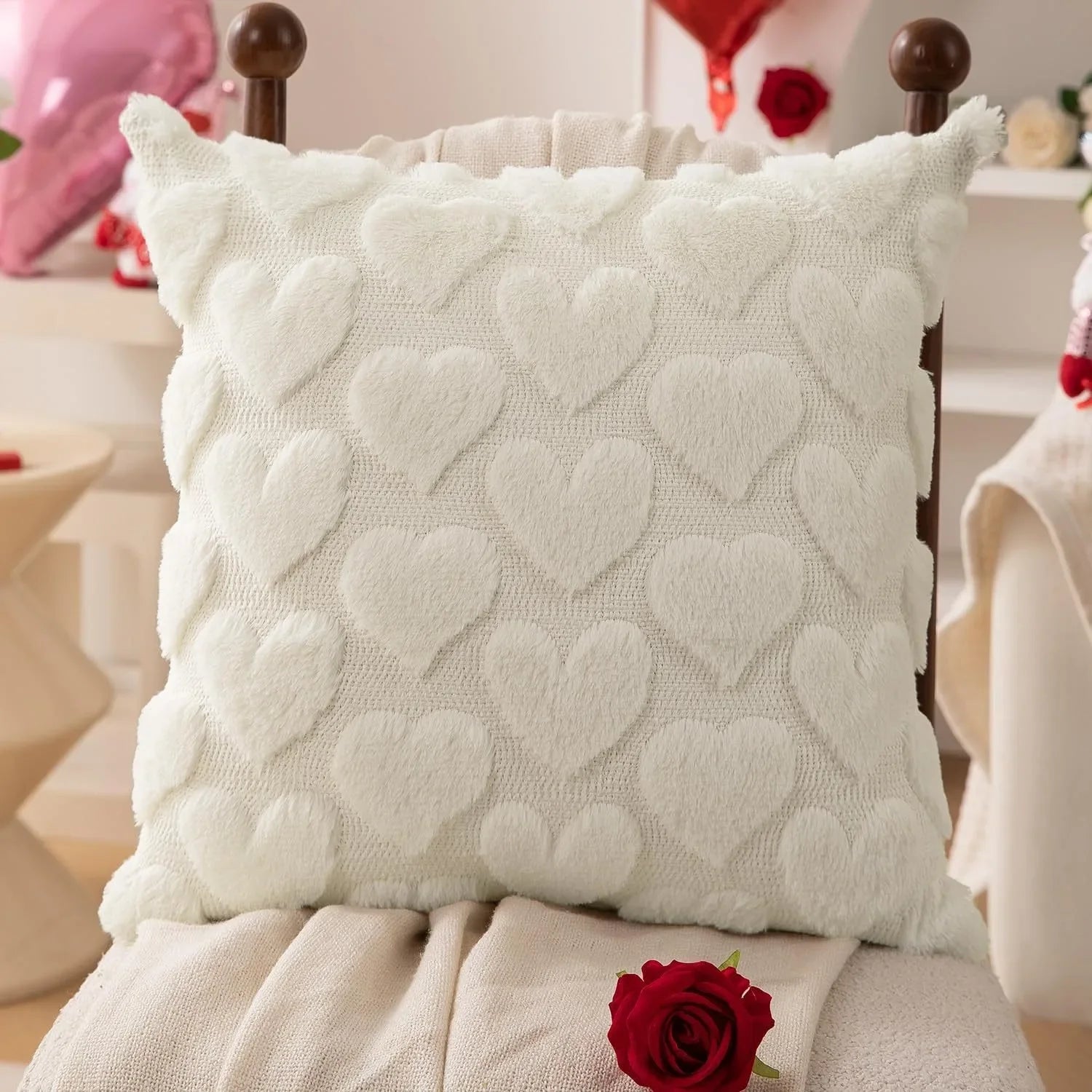 Housse de coussin cœur