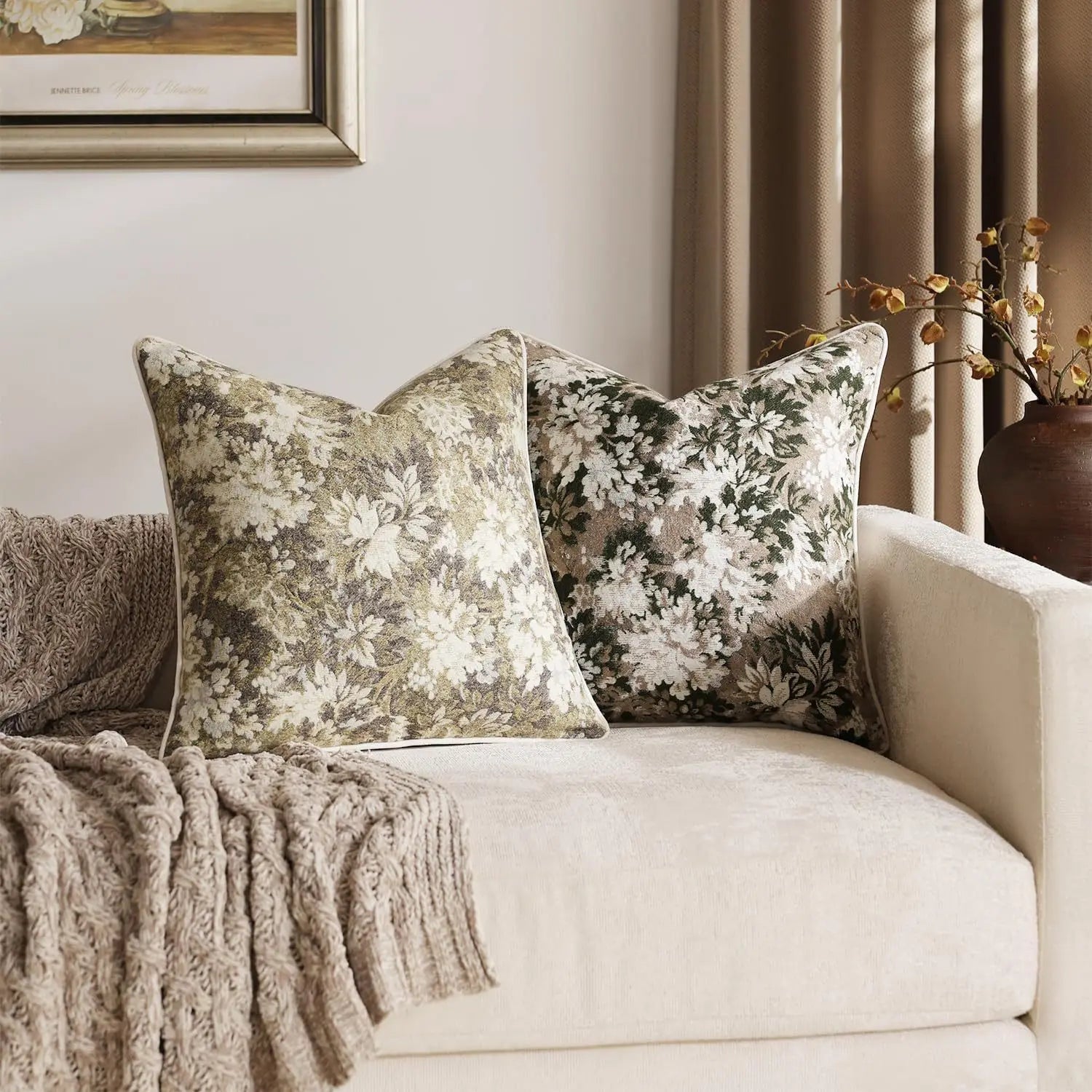 Housse de coussin fleuri