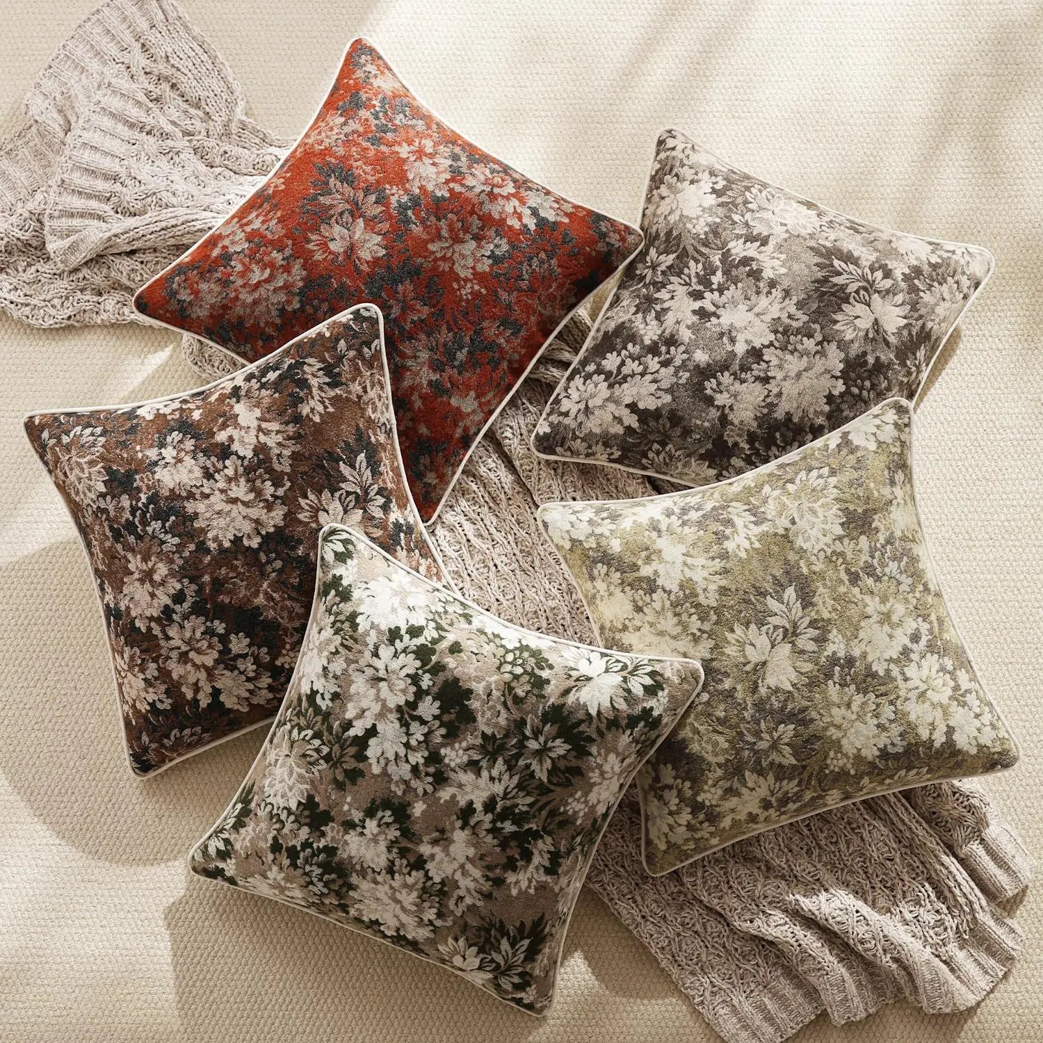 Housse de coussin fleuri